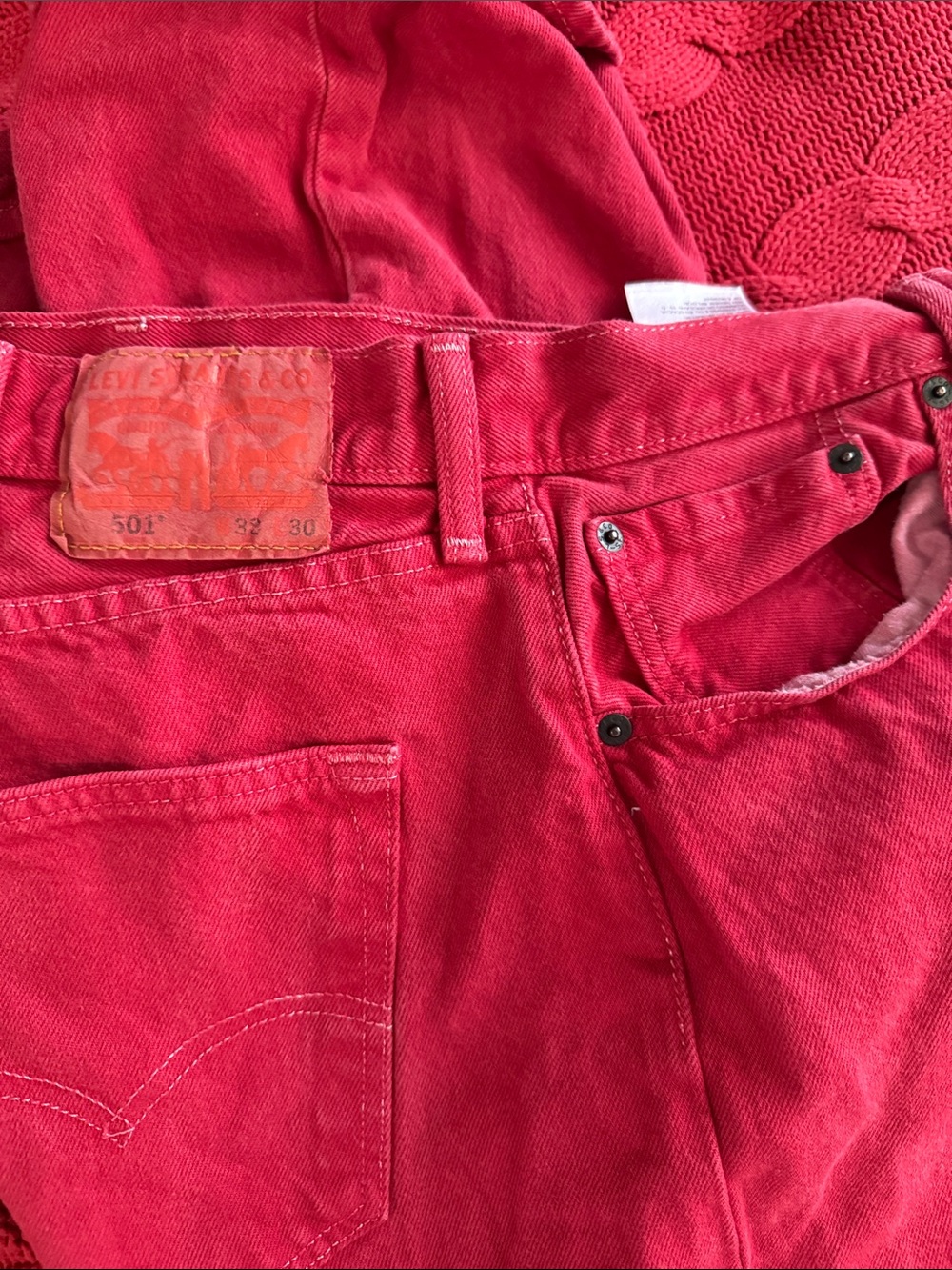 Levi's Vibrant Red Straight-Leg Jeans